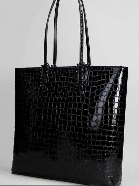 Christian Louboutin Handbags - Women’s Christian Louboutin Black Embossed Croc Cabata Tote Bag